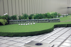 松ヶ崎駅改札外壁面のジオラマ