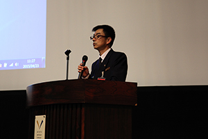 京都市消防局左京消防署　松田氏の講演の様子