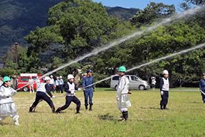 屋内消火栓操法訓練の様子