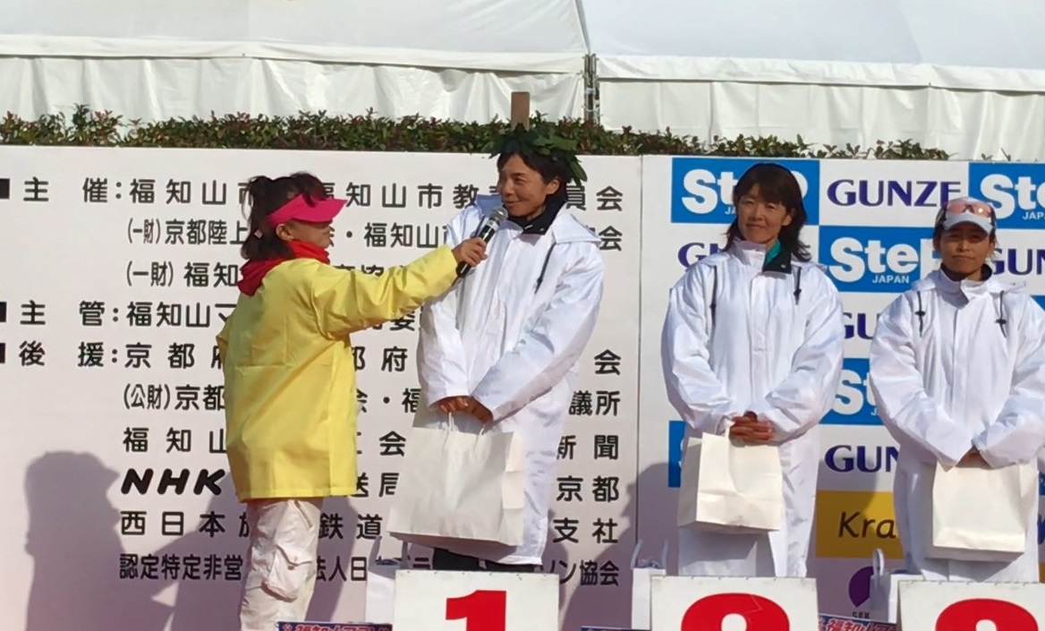 表彰台優勝インタビュー