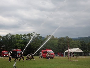 左京消防署による訓練デモ