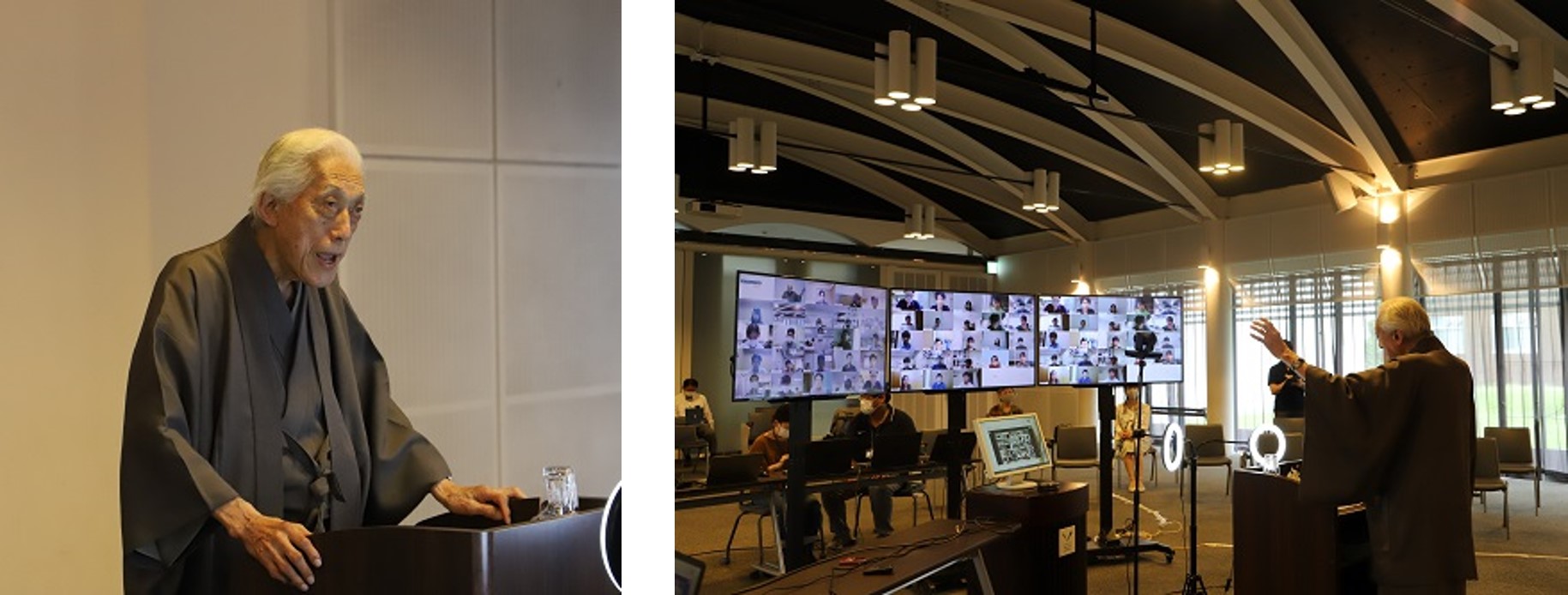 学生に熱く語る千氏