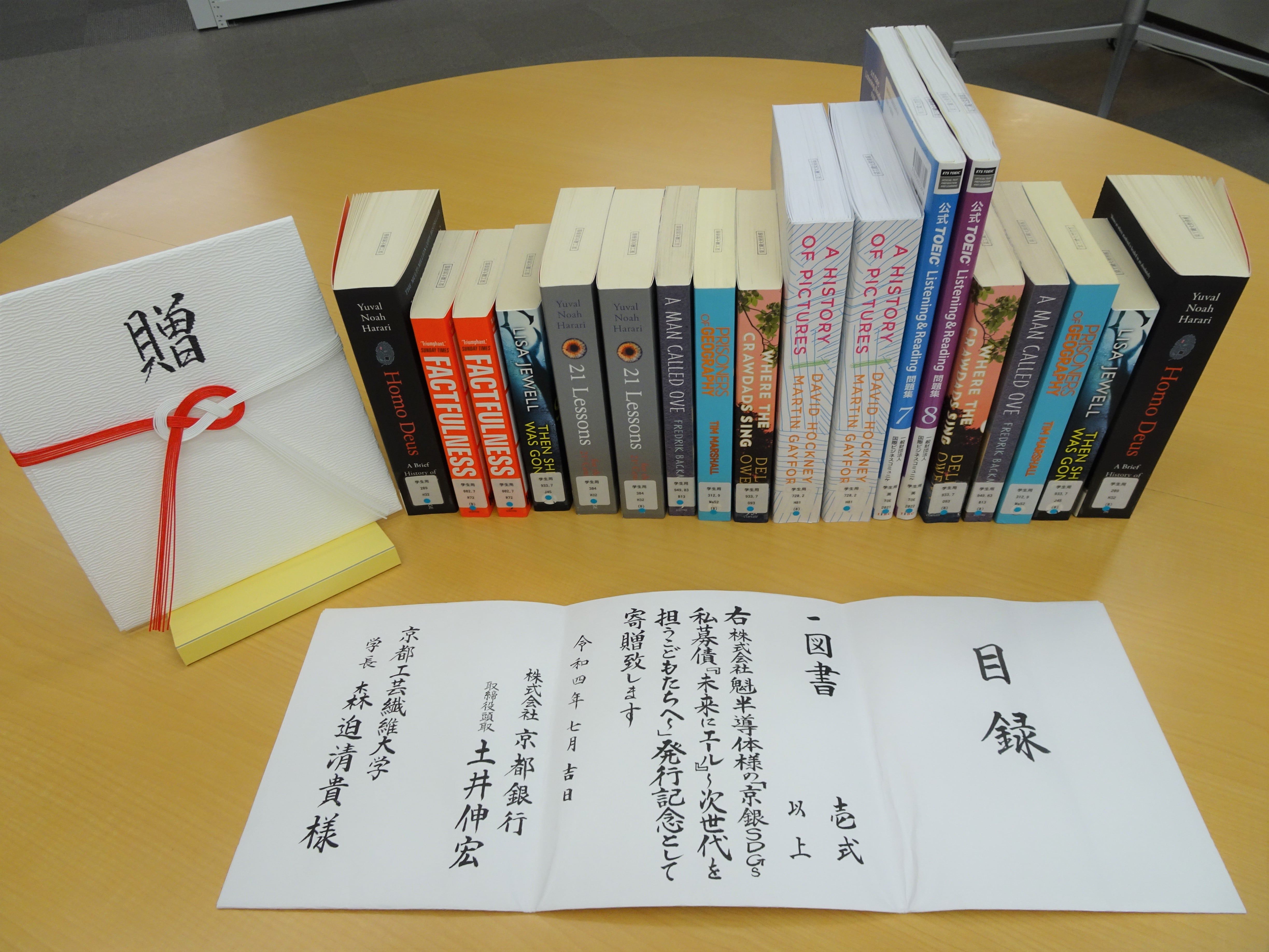 寄贈の本と目録